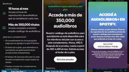 Spotify desembarca en Argentina con audiolibros y plan Audiobooks+