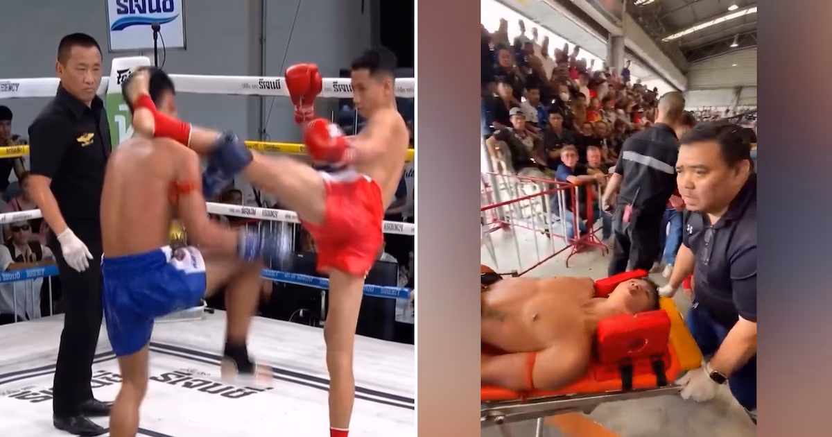 No recuerda nada: brutal nocaut en Muay Thai dejó inconsciente a un peleador juvenil en el estadio Channel 7 HD (Muay Thai 7 Colors)
