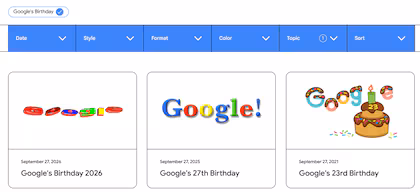 Google celebra 28 años con doodle retro y un recorrido interactivo por su historia
